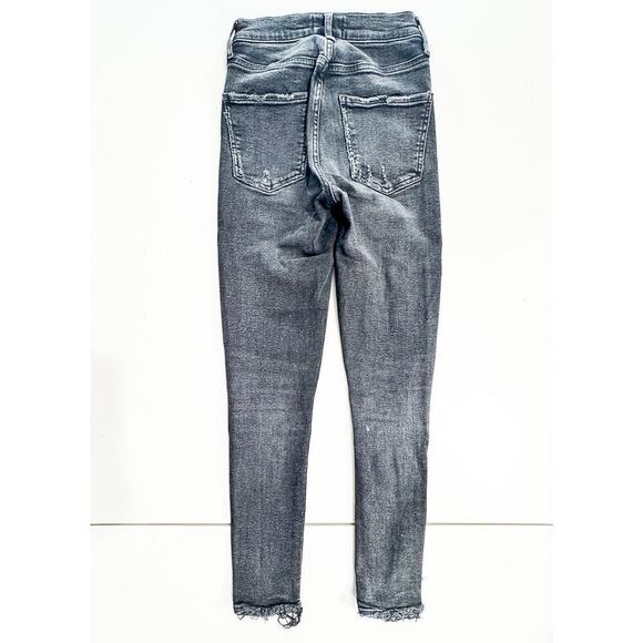 AGOLDE Black Stretch Denim Jeans Ripped Charcoal Skinny A018 C-844 Size 24 - Picture 5 of 9